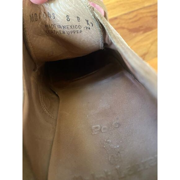Polo Ralph Lauren Mens Suede Oxford Shoes Tan Beige Preppy Ivy League Luxury 8 main image 4